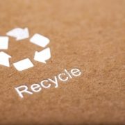 recycle logo on cardboard pacakging