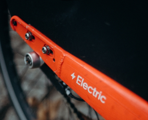 close-up-of-orange-e-bike