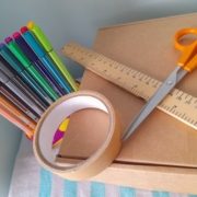 cardboard-pens-tape-scissors-to-make-cardboard-accessory